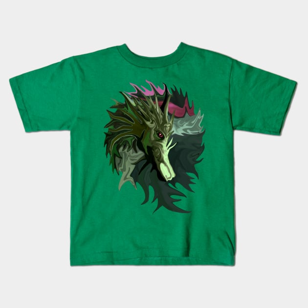 Watermelon Tourmaline Dragon Kids T-Shirt by distortionart